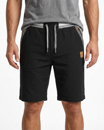 Coastal — Pantalones cortos con cordón y parche de cuero para hombre