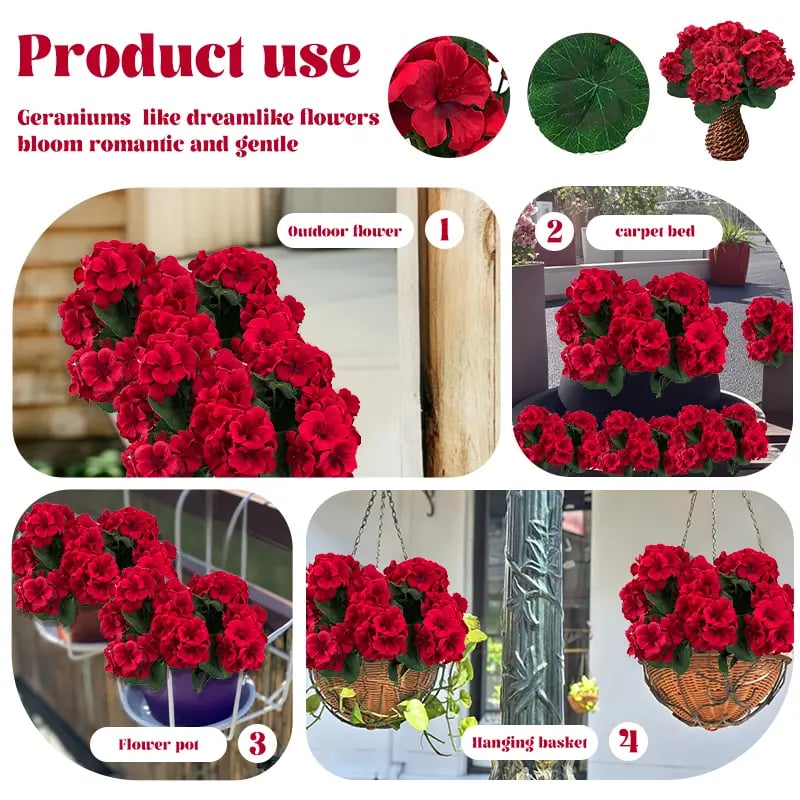 EverBloom – Flores de Geranio Artificiales para Exterior