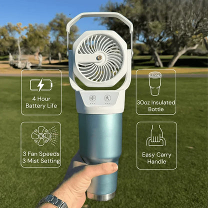 CoolCruise – Ventilador pulverizador de refrigeración premium para portavasos