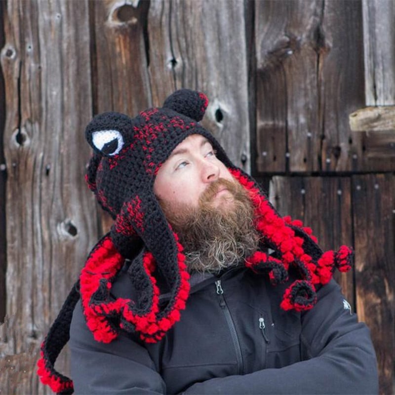 TentacleHue – Gorro de punto de pulpo con bloques de color