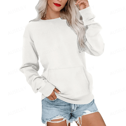 CozyCore – Sudadera sin Capucha Cuello Redondo para Mujer