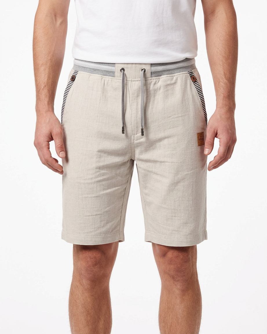 Coastal — Pantalones cortos con cordón y parche de cuero para hombre