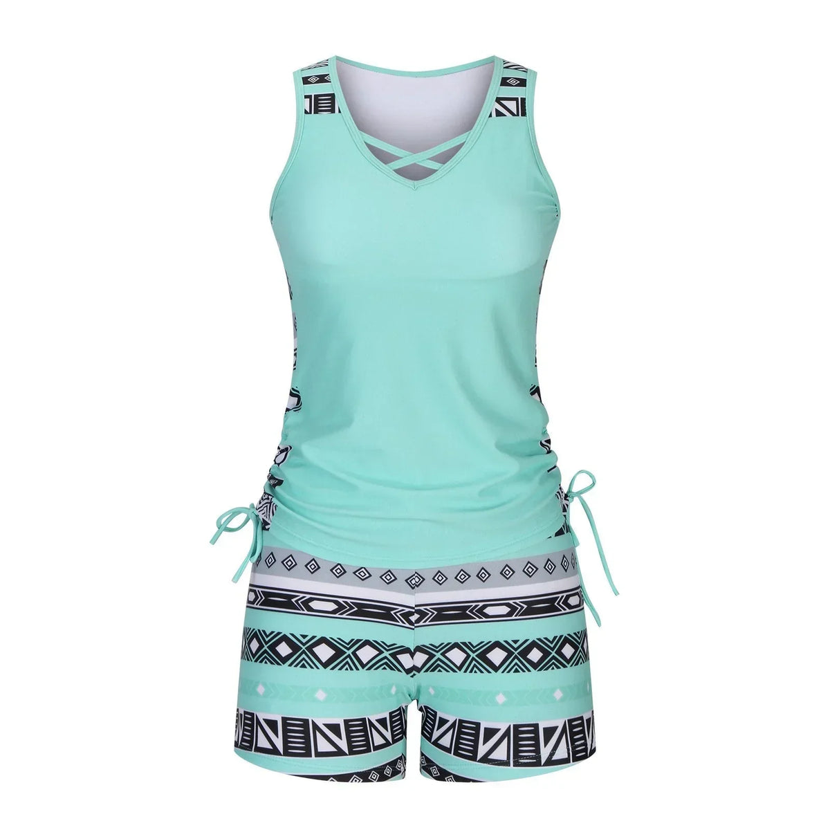 BeachBloom – Dezenter Bohemian-Tankini mit Shorts