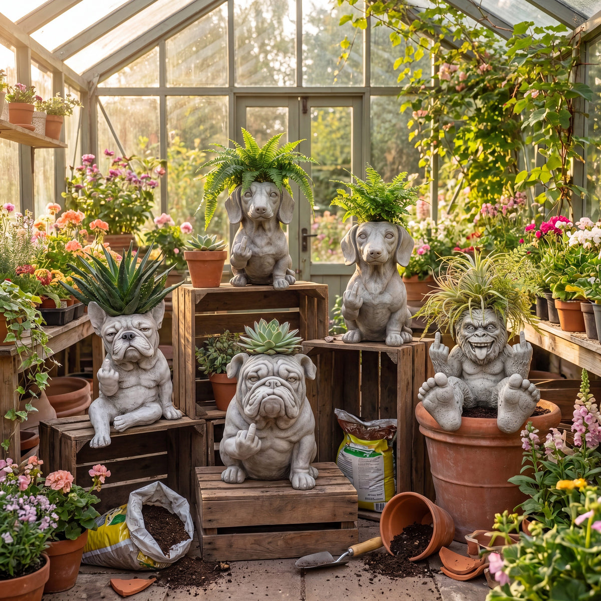 BullyPot – Dekorativer Hunde-Blumentopf