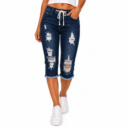 DenimBloom – Jeans vaqueros cortos de tiro alto