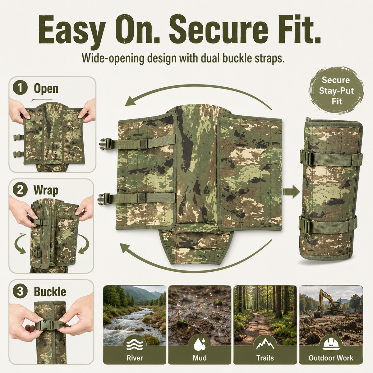 TrailShield Pro - Polainas protectoras contra serpientes