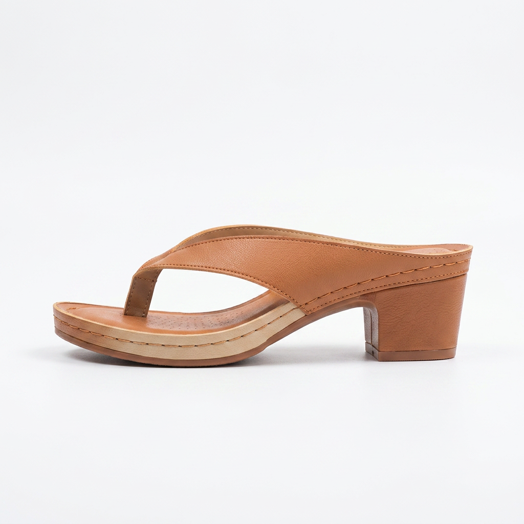 Brianna – Riemchensandalette mit Holzabsatz und perforiertem Fußbett