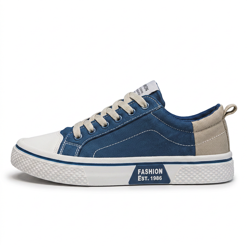 Retroglide — Canvas-Court-Sneaker mit grafischer Sohle
