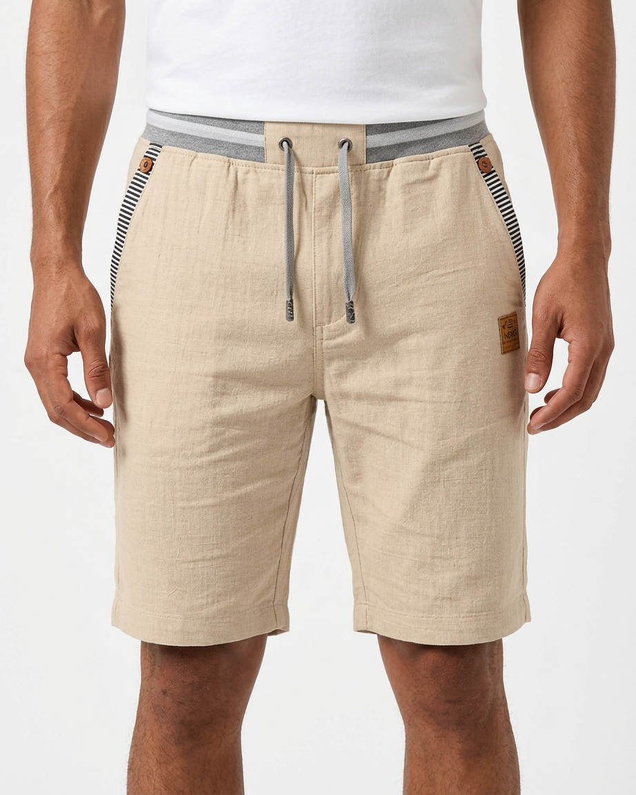 Coastal — Pantalones cortos con cordón y parche de cuero para hombre