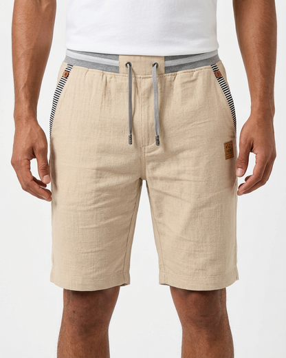 Coastal — Pantalones cortos con cordón y parche de cuero para hombre