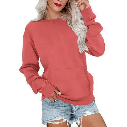 CozyCore – Sudadera sin Capucha Cuello Redondo para Mujer