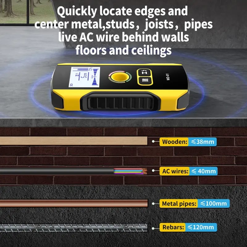 WallSense Pro – Escáner de pared con detector de metales de precisión