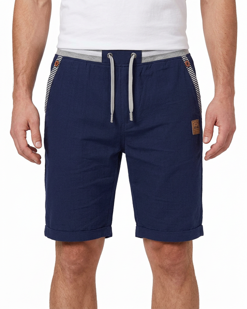 Coastal — Pantalones cortos con cordón y parche de cuero para hombre