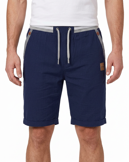 Coastal — Pantalones cortos con cordón y parche de cuero para hombre