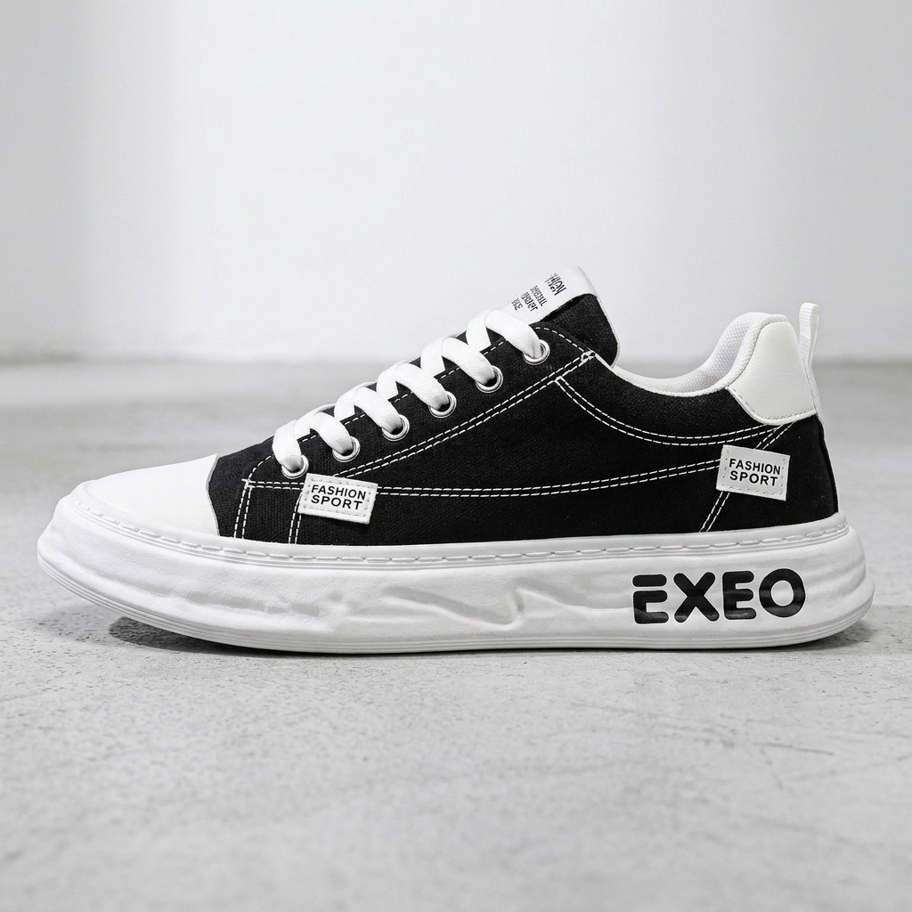 CanvaLift – Plateau-Sneaker mit gestickten Label-Details