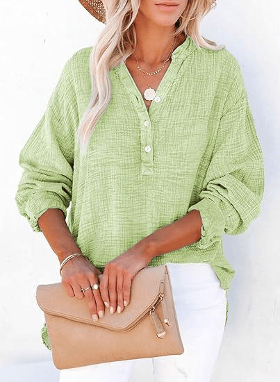 CloudFit – Lässige Oversized-Bluse aus Musselin für Damen