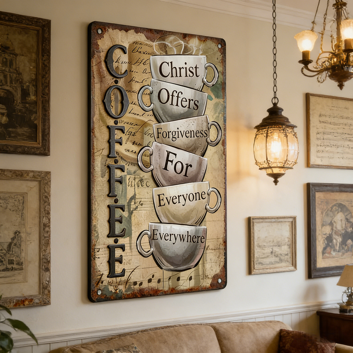 SoulLight – Placa de pared metálica inspirada en la fe