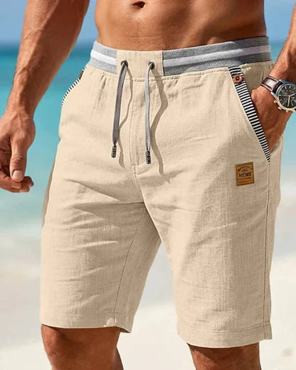 Coastal — Pantalones cortos con cordón y parche de cuero para hombre