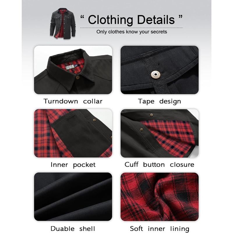 VistaWork – Camisaco utilitario versátil con forro de franela