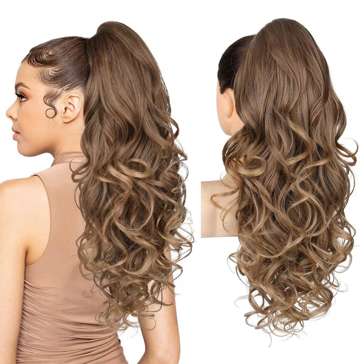 LunaLocks – Extensión de cola de caballo con ondas glamurosas