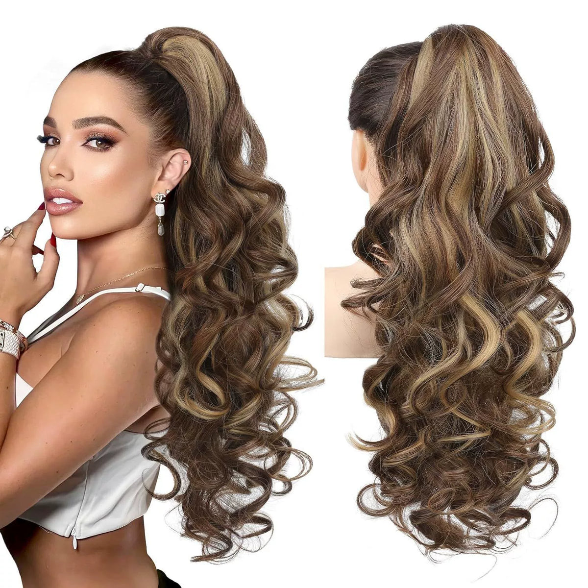 LunaLocks – Extensión de cola de caballo con ondas glamurosas