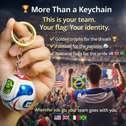 🔥Compra 1 y Llévate Otro GRATIS: ¡Comparte la Pasión!⚽🏆 Llavero Trofeo Copa Mundial 2026