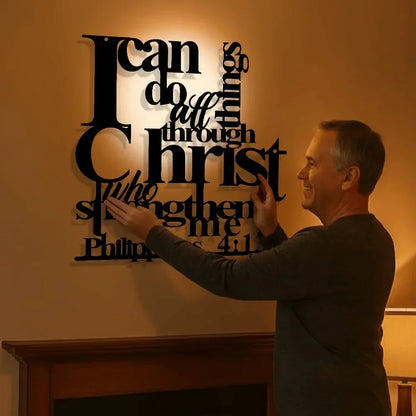 ChristStrength – Arte de Pared Inspiracional con Versículos Bíblicos