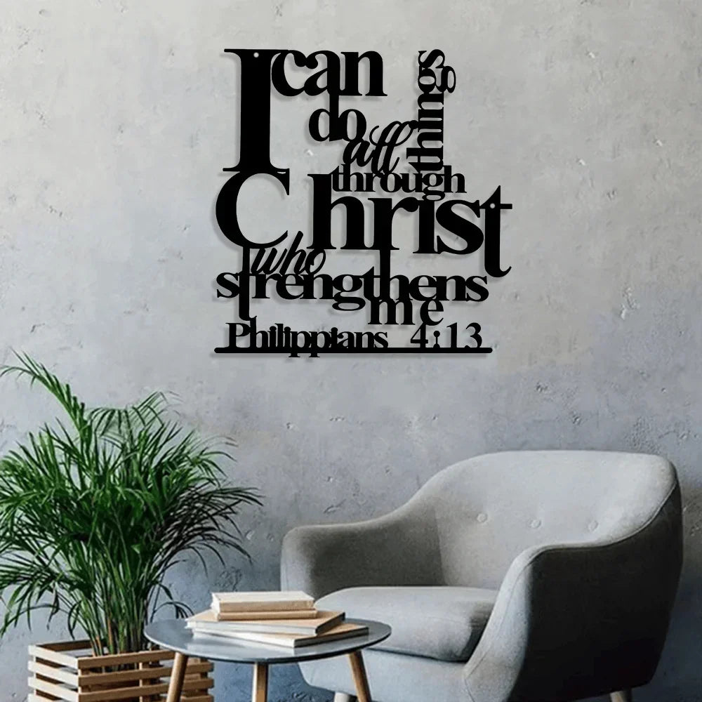 ChristStrength – Arte de Pared Inspiracional con Versículos Bíblicos