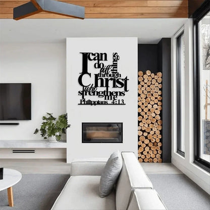 ChristStrength – Arte de Pared Inspiracional con Versículos Bíblicos