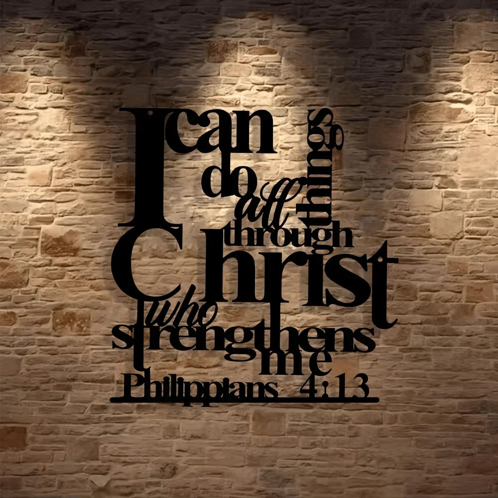 ChristStrength – Arte de Pared Inspiracional con Versículos Bíblicos