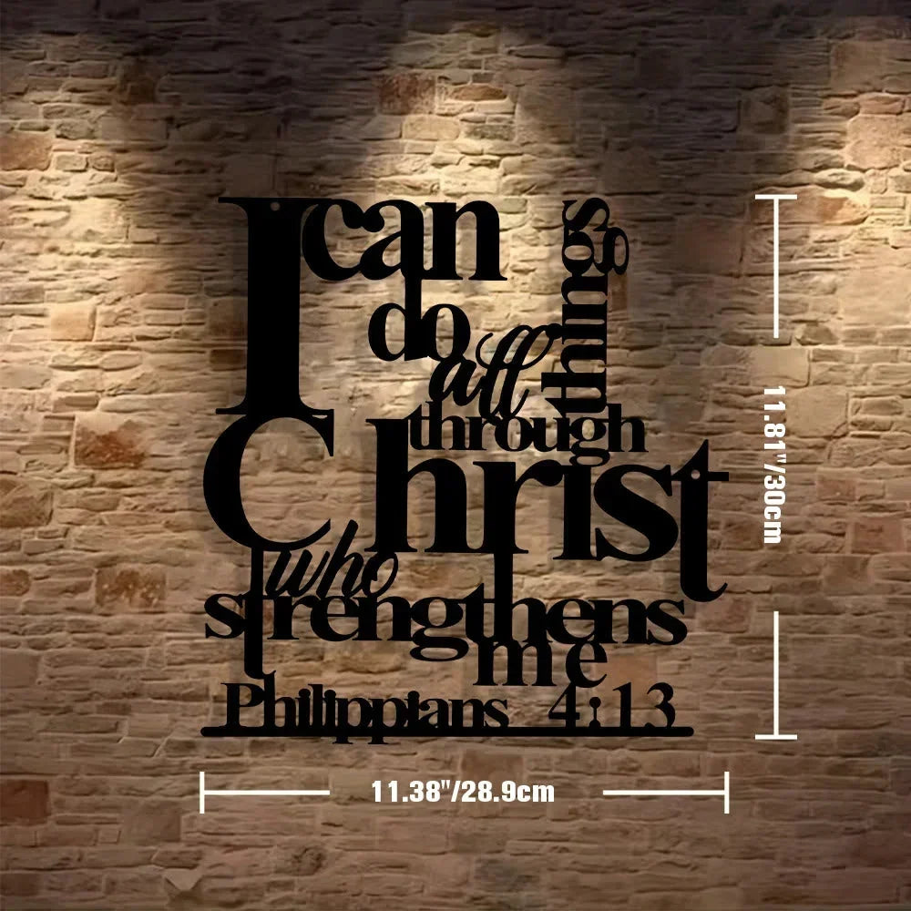 ChristStrength – Arte de Pared Inspiracional con Versículos Bíblicos