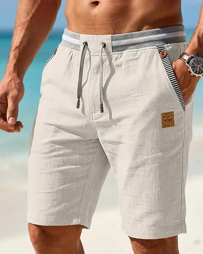 Coastal — Pantalones cortos con cordón y parche de cuero para hombre