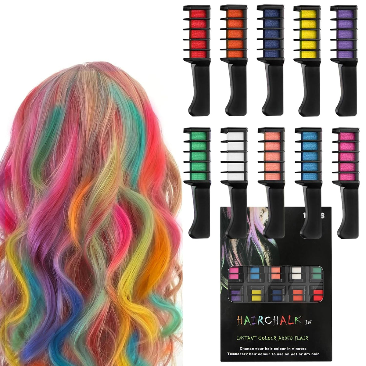 VibeColor – Peine de tiza para el cabello – Kit de estilo creativo