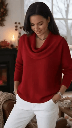 AuraKnit – Dreieck-Ausschnitt-Pullover