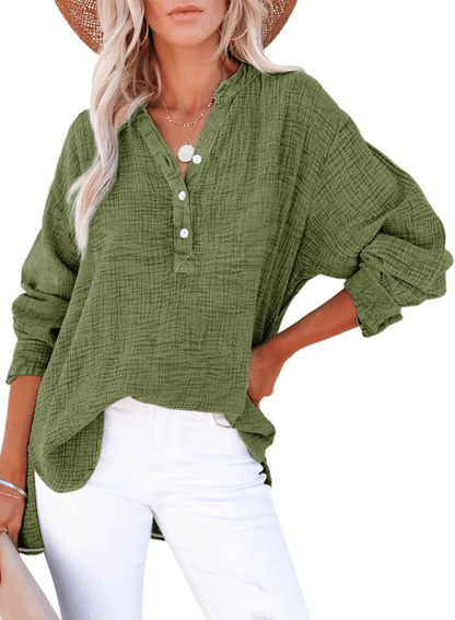 BreezyCharm Oberteil – Oversized-Bluse mit Struktur