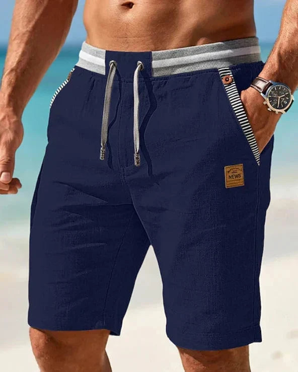 Coastal — Pantalones cortos con cordón y parche de cuero para hombre
