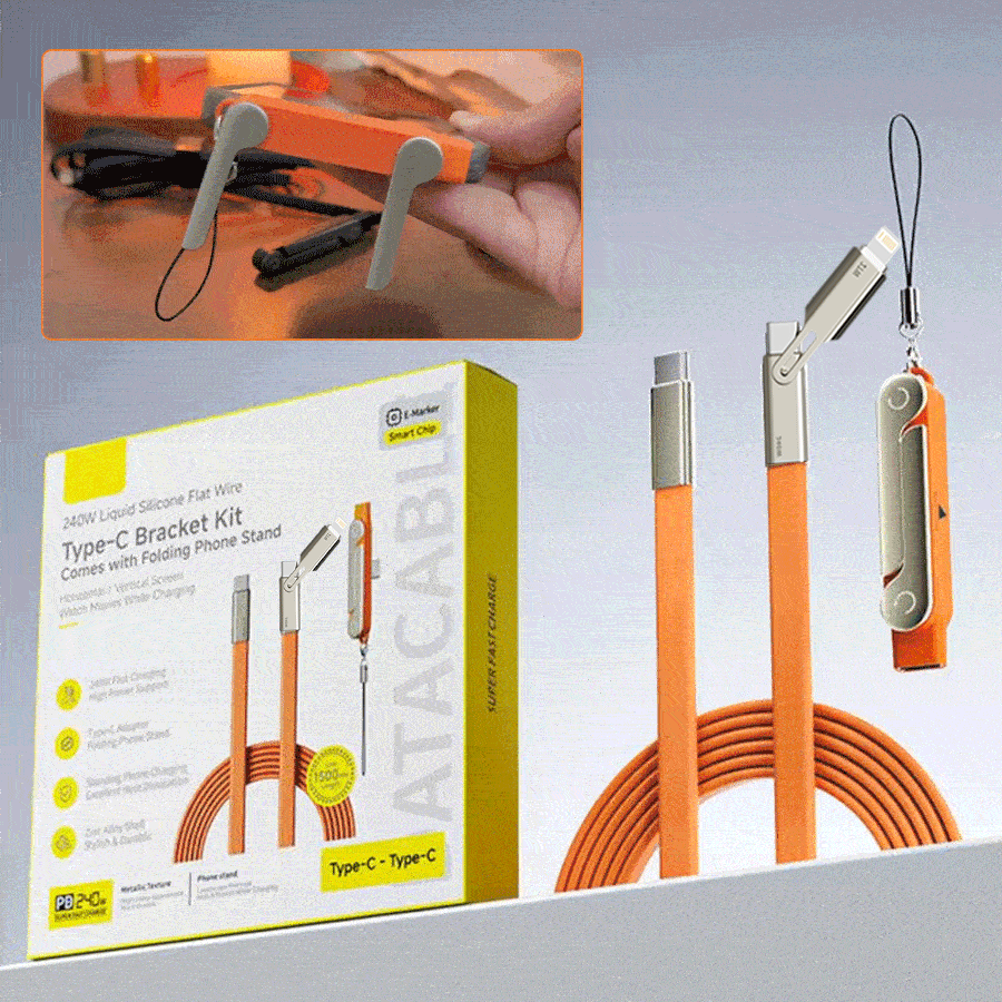 Power360 – Cable ultrarrápido con soporte ajustable para teléfono