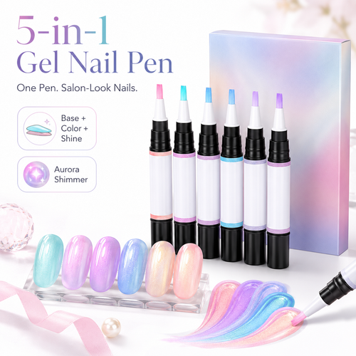 NailGlow Pro - Lápiz de Esmalte en Gel 5 en 1