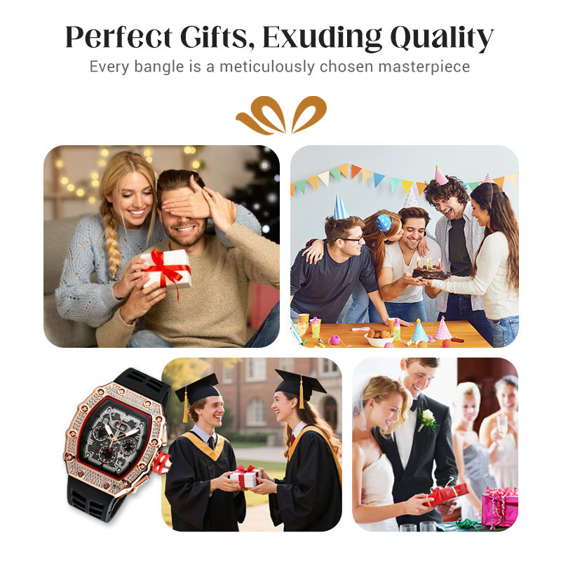 LuxeSpark – Reloj con incrustaciones de pedrería