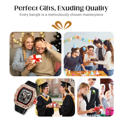 LuxeSpark – Reloj con incrustaciones de pedrería