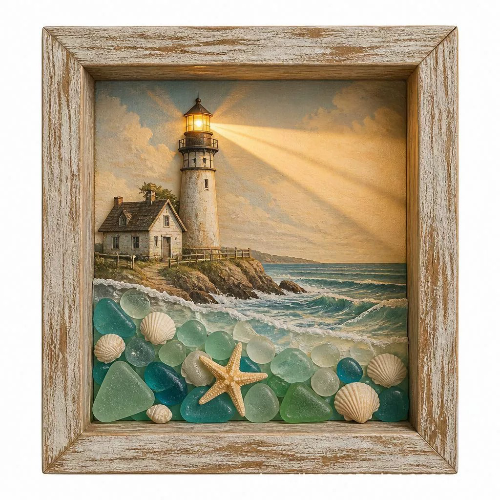 CoastalGlow – Meerglas-Leuchtturm-Schattenlicht