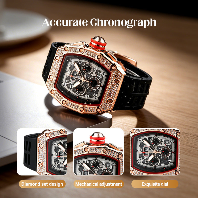 LuxeSpark – Reloj con incrustaciones de pedrería