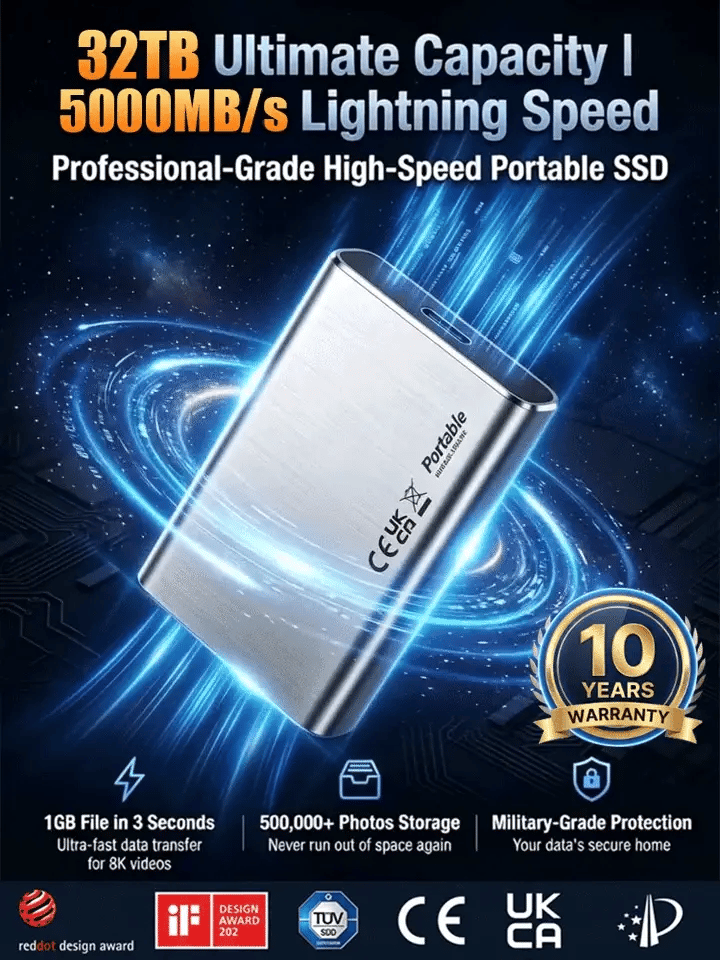 DataVault – Unidad de almacenamiento SSD portátil de alta velocidad