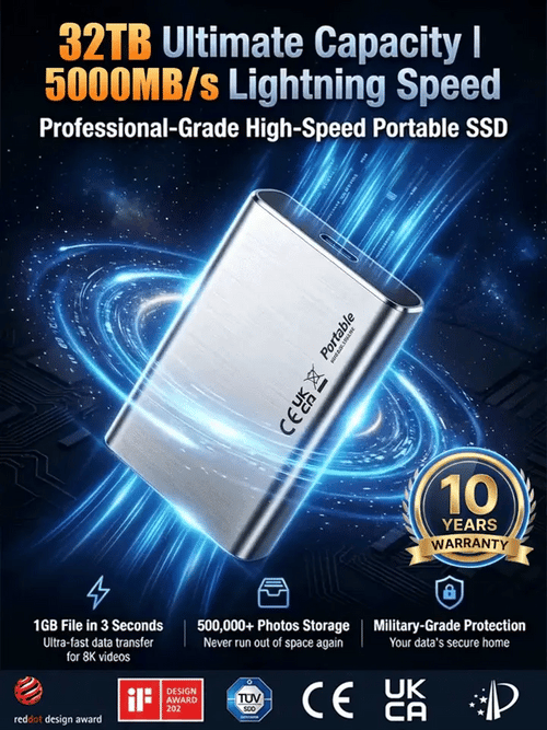 DataVault – Unidad de almacenamiento SSD portátil de alta velocidad