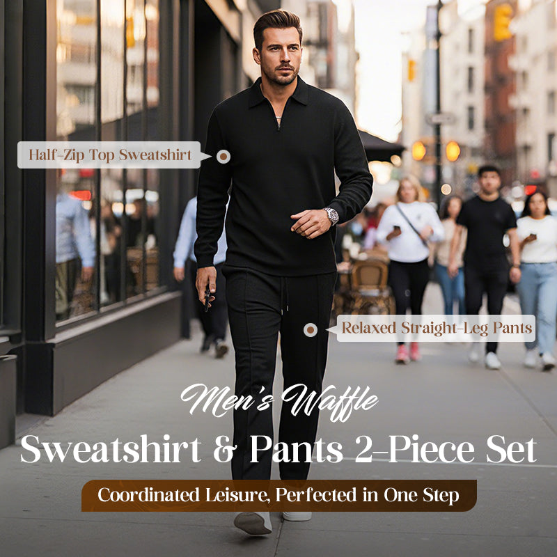 UrbanEase – Conjunto de descanso para hombre en tejido tipo gofre transpirable