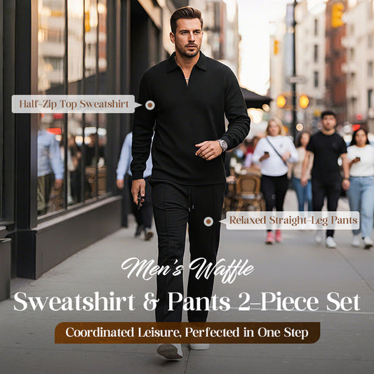 UrbanEase – Atmungsaktives Waffelstrick-Lounge-Set für Herren