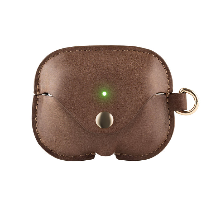 LuxeShield – Funda protectora de cuero genuino premium para AirPods