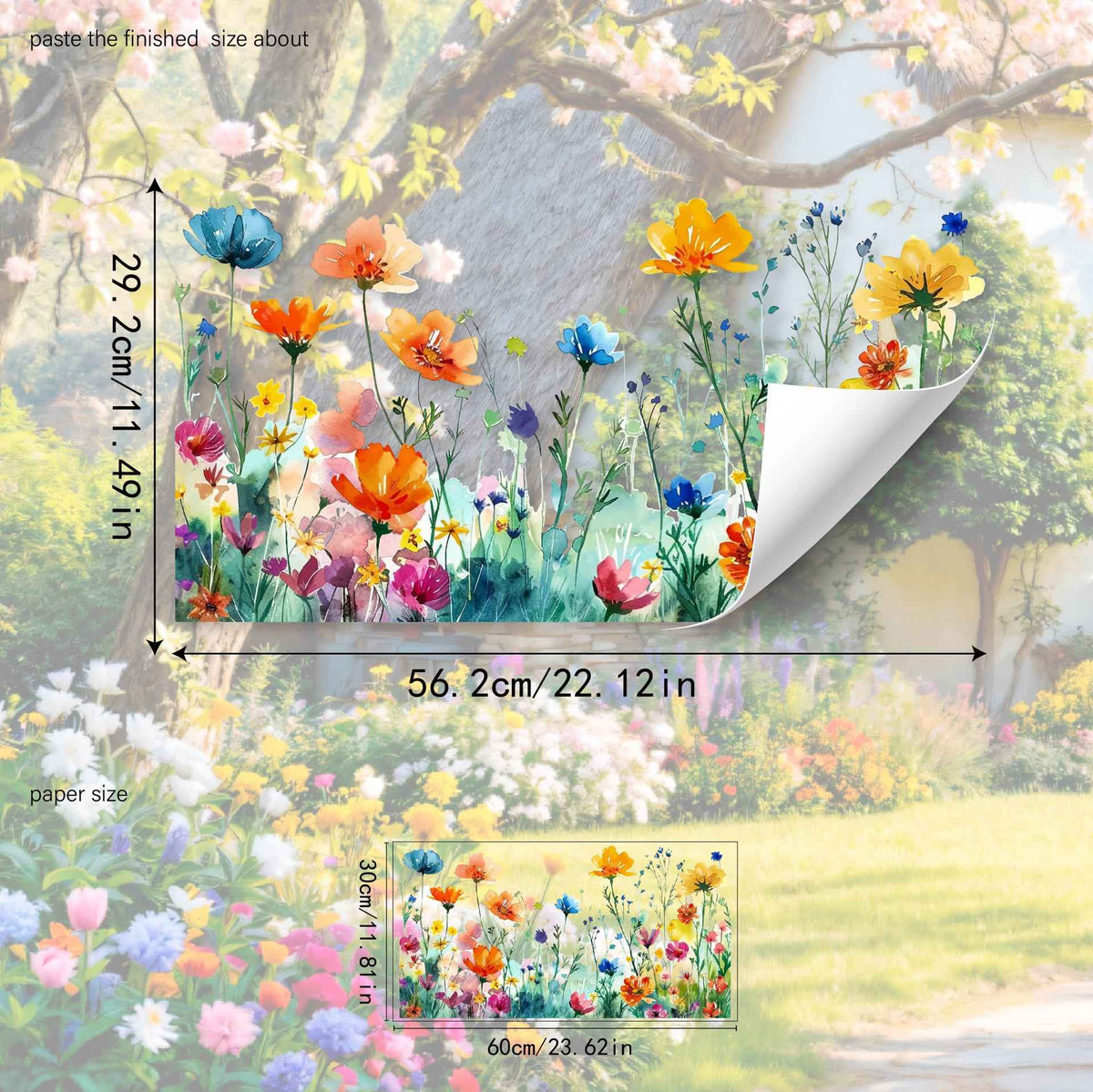 FloraGlow – Vinilo Decorativo de Flores Vibrantes para Ventana