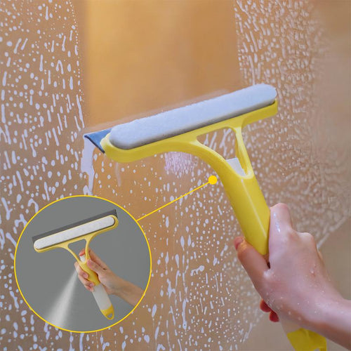 SprayShine | Herramienta 3 en 1 para Limpiar Ventanas con Rasqueta y Escobilla de Goma
