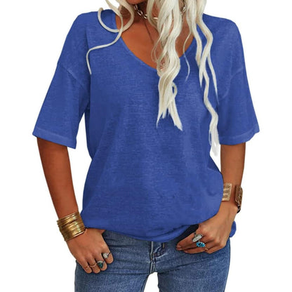 VivaVee – Camiseta de cuello en V para mujer, para un estilo sin esfuerzo